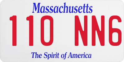 MA license plate 110NN6