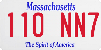MA license plate 110NN7