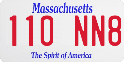 MA license plate 110NN8