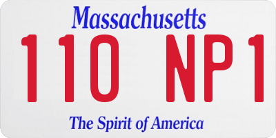 MA license plate 110NP1