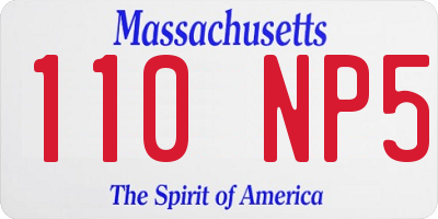 MA license plate 110NP5