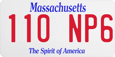 MA license plate 110NP6