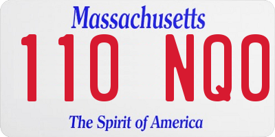 MA license plate 110NQ0