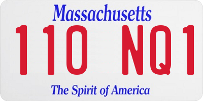 MA license plate 110NQ1