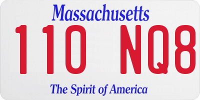 MA license plate 110NQ8