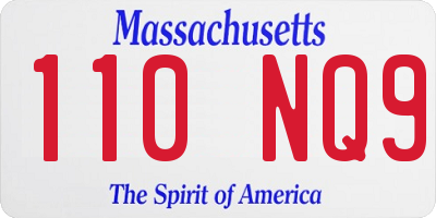 MA license plate 110NQ9