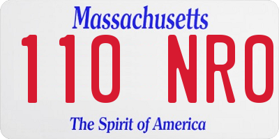 MA license plate 110NR0