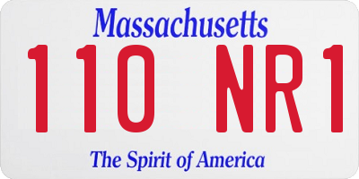 MA license plate 110NR1