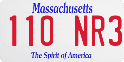 MA license plate 110NR3