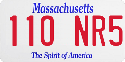 MA license plate 110NR5