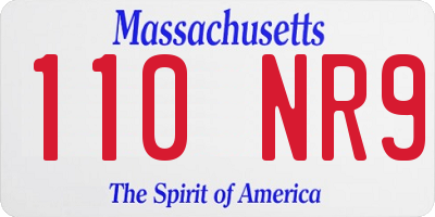 MA license plate 110NR9