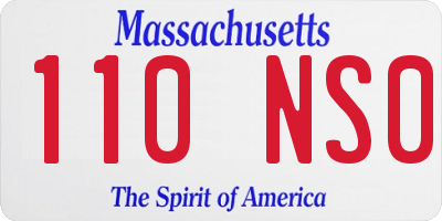 MA license plate 110NS0