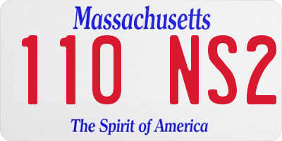MA license plate 110NS2