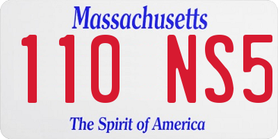 MA license plate 110NS5