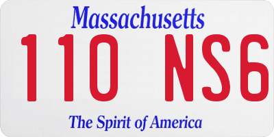 MA license plate 110NS6