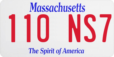 MA license plate 110NS7