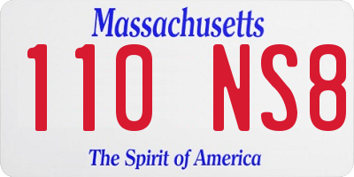 MA license plate 110NS8