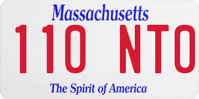 MA license plate 110NT0