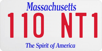 MA license plate 110NT1