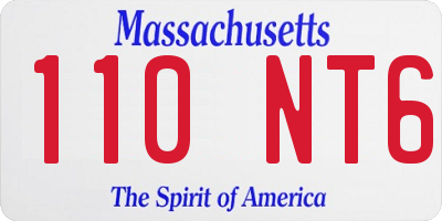 MA license plate 110NT6