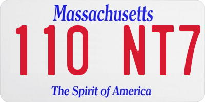 MA license plate 110NT7