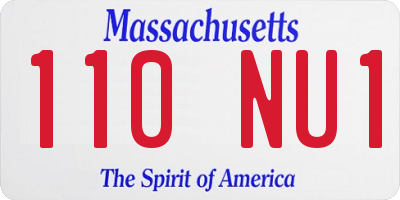 MA license plate 110NU1