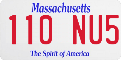 MA license plate 110NU5