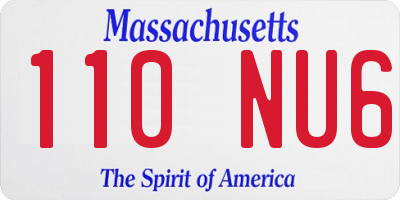 MA license plate 110NU6