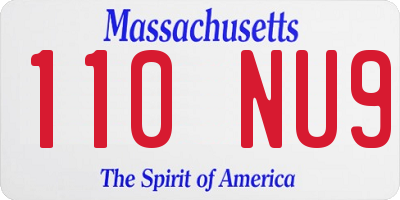 MA license plate 110NU9