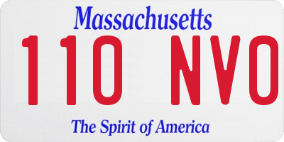 MA license plate 110NV0