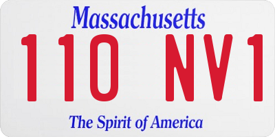MA license plate 110NV1