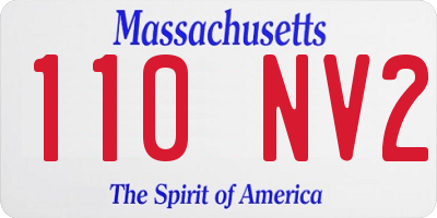 MA license plate 110NV2