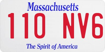 MA license plate 110NV6