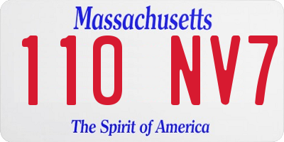 MA license plate 110NV7