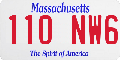 MA license plate 110NW6