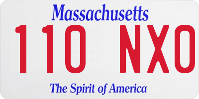 MA license plate 110NX0