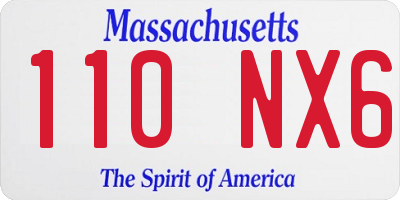 MA license plate 110NX6