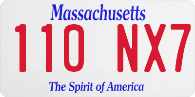 MA license plate 110NX7