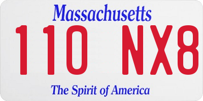 MA license plate 110NX8