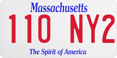 MA license plate 110NY2