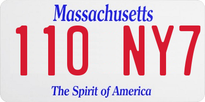 MA license plate 110NY7