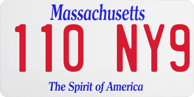 MA license plate 110NY9