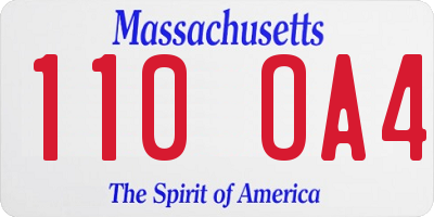 MA license plate 110OA4