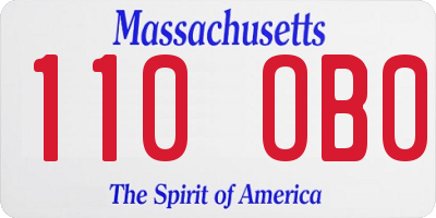 MA license plate 110OB0