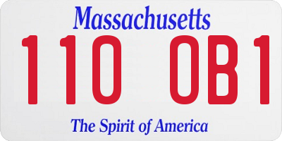 MA license plate 110OB1