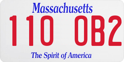 MA license plate 110OB2