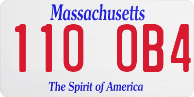 MA license plate 110OB4