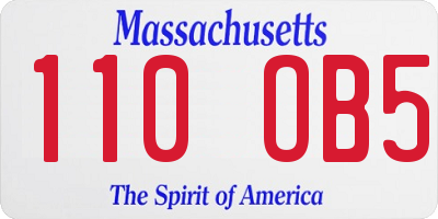 MA license plate 110OB5