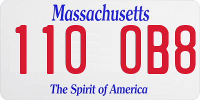 MA license plate 110OB8