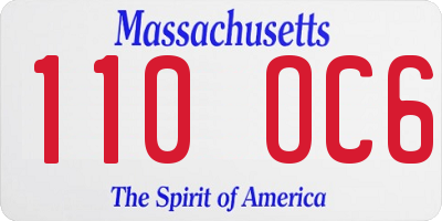 MA license plate 110OC6